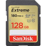San Disk Extreme PLUS 128GB SDHC Mspominska kartica 180MB/s in 90MB/s branje/pisanje, UHS-I, Class 10, U3, V30 Cene