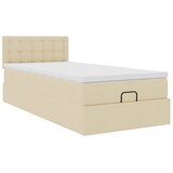  Otomanski okvir kreveta s madraca krem 90x190cm od tkanine | shoptok.hr