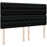 vidaXL Otomanski posteljni okvir z vzmetnicami črn 200x200 cm blago | Shoptok.si