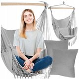 Malatec brazilski viseči stol mreža gugalnica 125x97cm do 120kg siv + 2 blazine 00023671 | Shoptok.si