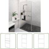The Living Store Pregrada za tuš s polico krom 80x195 cm ESG steklo in aluminij - Stena Za Tuš, (21745283) Cene