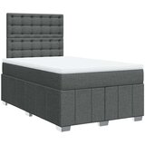vidaXL Box spring postelja z vzmetnico temno siva 120x190 cm blago | Shoptok.si