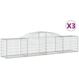  Lučne gabionske košare 3 kom 300x50x60/80 cm pocinčano željezo | shoptok.hr