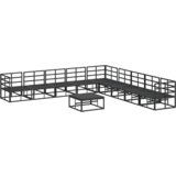 vidaXL Vrtna sedežna garnitura 10 pcs Črna 70 x 70 x 32 cm Aluminij | Shoptok.si