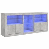 Maison Chic Komoda - Predalnik z LED lučkami betonsko siva 181,5x37x67 cm, (21722324) Cene