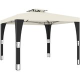  Sjenica s dvostrukim krovom krem 2,98 x 2,98 čelična | shoptok.hr