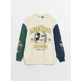 LC Waikiki Women's Crew Neck Mickey Mouse Printed Long Sleeve Oversize Sweatshirt