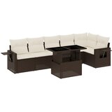  7-dijelni set vrtnih sofa od poliratana s jastucima smeđi | shoptok.hr