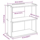  Regal za knjige s 3 razine boja hrasta 60x30x60 cm drveni | shoptok.hr
