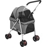  Sklopiva kolica za pse siva 76 x 50 x 100 cm od tkanine Oxford | shoptok.hr