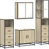 vidaXL 4-dijelni set kupaonskog namještaja boja hrasta sonome drveni | shoptok.hr