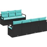  Set sofe s jastukom 8 pcs Crna i Tirkizna poliratan | shoptok.hr