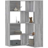 vidaXL Kotna knjižna omara 4-nadstropna siva sonoma 85x85x140 cm Cene