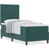 vidaXL Box Spring postelja z vzmetnico temno zelena 80x200 cm žamet, (22051417) | Shoptok.si