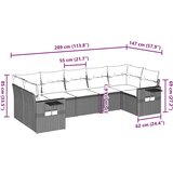  7-dijelni set vrtnih sofa od poliratana s jastucima smeđi | shoptok.hr
