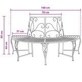  Klupa pod drvetom 4-Broj sjedala 160 x 80 x 89 cm Čelik | shoptok.hr