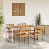 vidaXL zunanja jedilna miza siva 160x80x75 cm jeklo in trden akacijev les | Shoptok.si