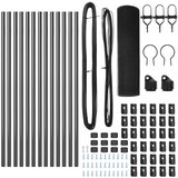 vidaXL Set stubova za ograde Set od 2 Siva Plastika, Metal 25 x 0.5 m | shoptok.hr