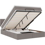 vidaXL Krevet s otomancem i madracem taupe boja 140x190 cm tkanina - Sivo-smeđa 140 x 190 cm Blok s kvadratima | shoptok.hr