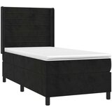  Box spring s madracem LED crni 100x200 cm baršun | shoptok.hr