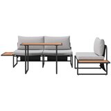  Set za blagovanje u vrtu od 3 komada s svjetlosivim jastučićima | shoptok.hr