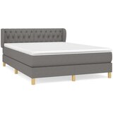  Box spring postelja z vzmetnico temno siva 140x200 cm blago, (20723763) | Shoptok.si