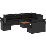  The Living Store Vrtna sedežna garnitura 11-delna z blazinami črn poli ratan - Vrtna Sedežna Garniture, (21460075) | Shoptok.si
