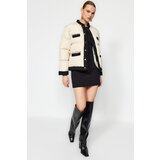 Trendyol Ecru Oversize Pocket Detailed Water Repellent Inflatable Coat Cene