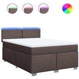  Krevet s oprugama i madracem tamnosmeđi 140 x 190 cm od tkanine | shoptok.hr