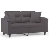  Kavč dvosed z okrasnimi blazinami siv 120 cm umetno usnje, (20911556) | Shoptok.si
