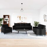  3-dijelni set sofa s jastucima crni baršunasti | shoptok.hr
