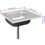  Sudoper s cjedilom srebrni 600 x 600 x 155 mm čelični | shoptok.hr