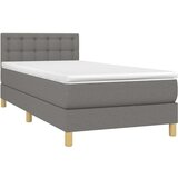  Box spring postelja z vzmetnico LED temno siva 90x200 cm blago, (20789270) | Shoptok.si