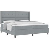  Krevet s opruga kutije Svijetlo siva 200 x 200 cm tkanina Slike