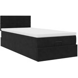 vidaXL Otomanski okvir kreveta s madraca crni 100x200cm baršunasti | shoptok.hr
