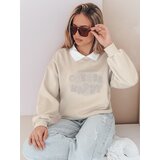 DStreet Bluza damska oversize z nadrukiem HAPIRES cappuccino | ePonuda.com