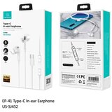 Usams Stereo slušalice EP-41 (US-SJ452) - In-ear, Type-C s mikrofonom, 1,2 m - Bijele | Eponuda.com