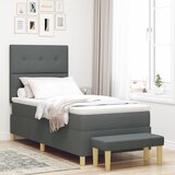 vidaXL Krevet s Box Springom s madracem i klupom tamno sivi 80x200 cm tkanina | shoptok.hr