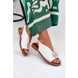 Boto Flat Elegant Sandals With Decoration White Iseliria | Shoptok.si