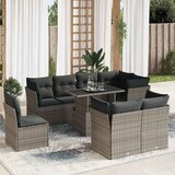 9-dijelni set vrtnih sofa od poliratana s jastucima sivi | shoptok.hr