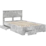  Krevetna konstrukcija s uzglavljem Betonski sivi 120 x 200 cm | shoptok.hr