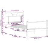 vidaXL Posteljni okvir brez vzmetnice hrast 80x200 cm inženirski les | Shoptok.si