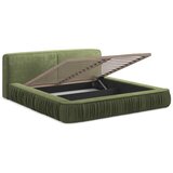 Makamii Zelena oblazinjena zakonska postelja z odlagalnim prostorom z rešetko 160x200 cm Keoni - | Shoptok.si