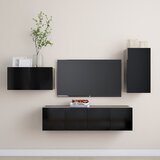 vidaXL 4-dijelni set TV ormarića crni od iverice Cijene