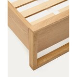 Kave Home Zakonska postelja iz masivnega hrasta z letvenim dnom 180x200 cm v naravni barvi Alguema – | Shoptok.si