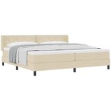  Krevet s opruga kutije s uzglavljem Krema 200 x 200 cm tkanina | shoptok.hr