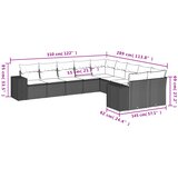  10-dijelni set vrtnih sofa od poliratana s jastucima smeđi | shoptok.hr