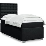 vidaXL Box spring postelja z vzmetnico črn 90x190 cm blago | Shoptok.si