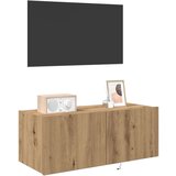 TV omara s LED lučmi artizanalni hrast 80x35x31 cm | Shoptok.si