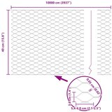  Ograjni stebri 11 kos U-kanal 40 cm Pocinkano jeklo, Heksagonalna ograja 0,4x100 m Pocinkano jeklo | Shoptok.si